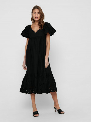 ONLDETTA S/S V-NECK MIDI DRESS WVN