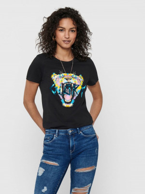 ONLFAYE LIFE REG S/S TIGER BOX TOP JRS